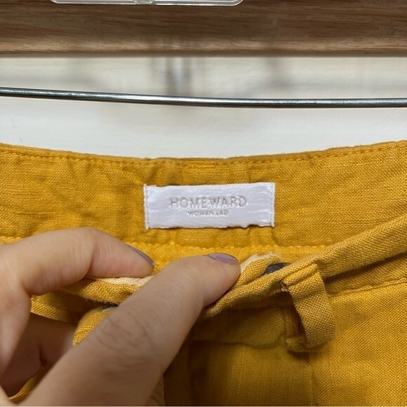Homeward Ilaria Linen Pants in Savana Yellow M NWOT - Picture 6 of 10